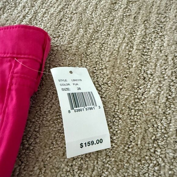 AG Adriano Goldschmied The Stilt Cigarette Leg Bright Pink Jeans - Picture 4 of 7